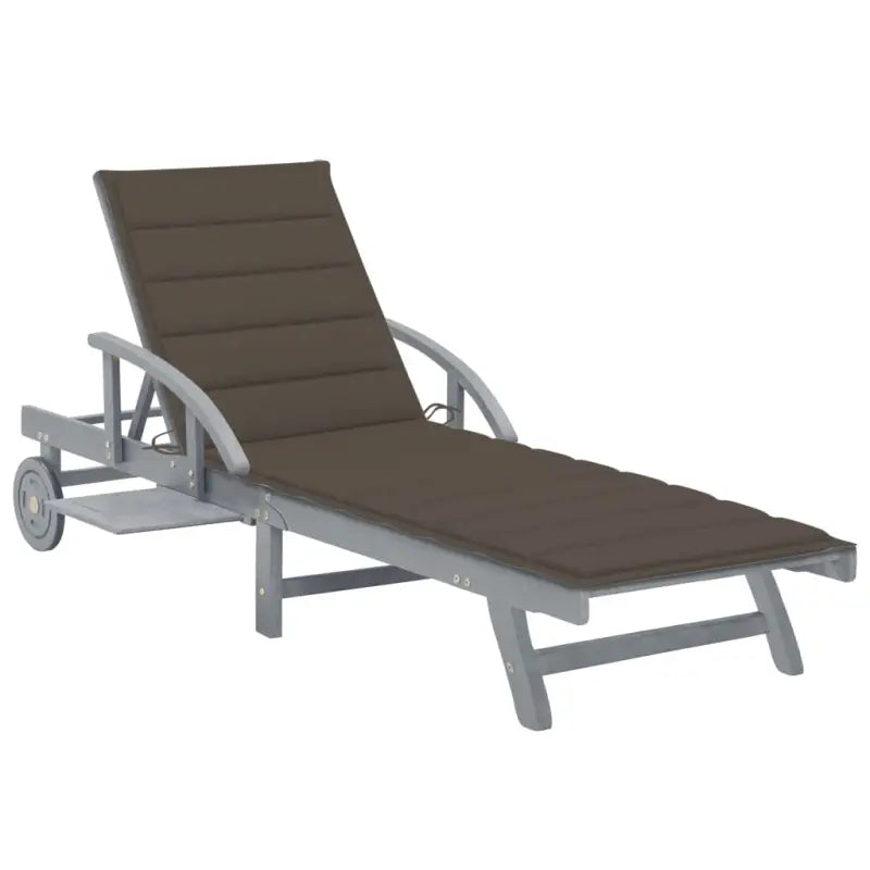Massief Acaciahout Ligstoel met Greywash Afwerking voor Buitenplezier - Ligstoelen