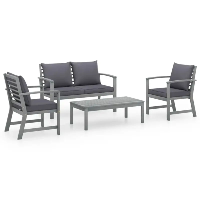 Massief acaciahout tuinset met levering bevat voor rust en comfort - Grijs - Tuinsets