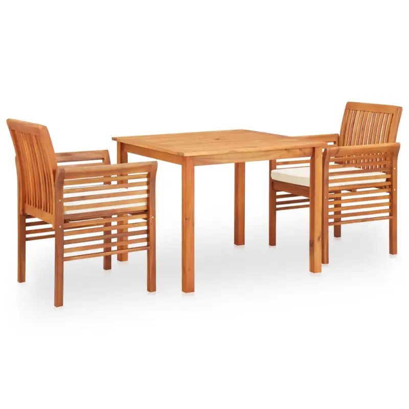 Massief acaciahout tuinstoelen met levering bevat voor een natuurlijke sfeer - Crème - Tuinsets