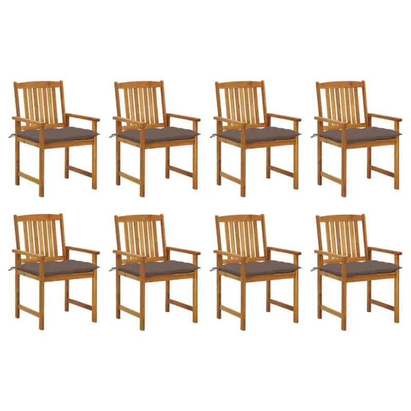 Massief acaciahout tuinstoelen voor extra comfort in je buitenruimte - Taupe / 8 - Tuinstoelen
