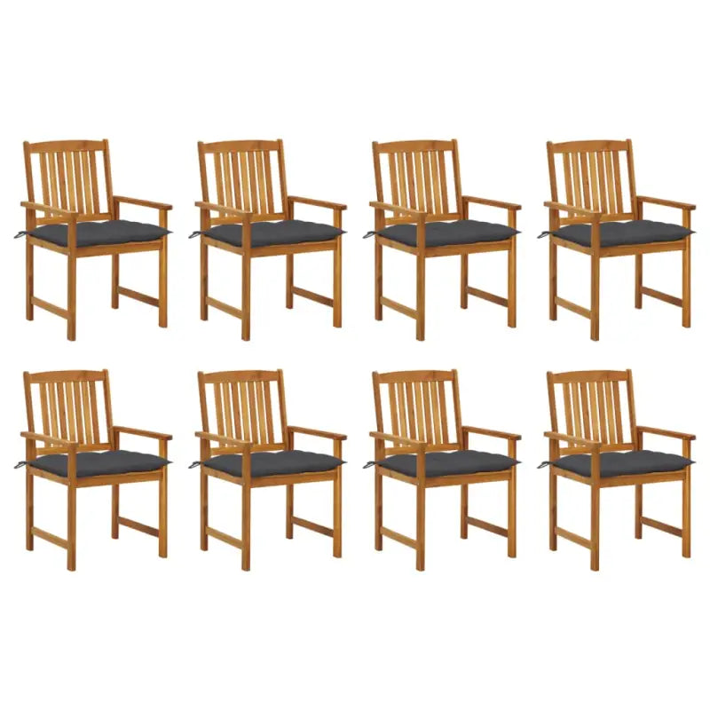 Massief acaciahout tuinstoelen voor extra comfort in je buitenruimte - Antraciet / 8 - Tuinstoelen