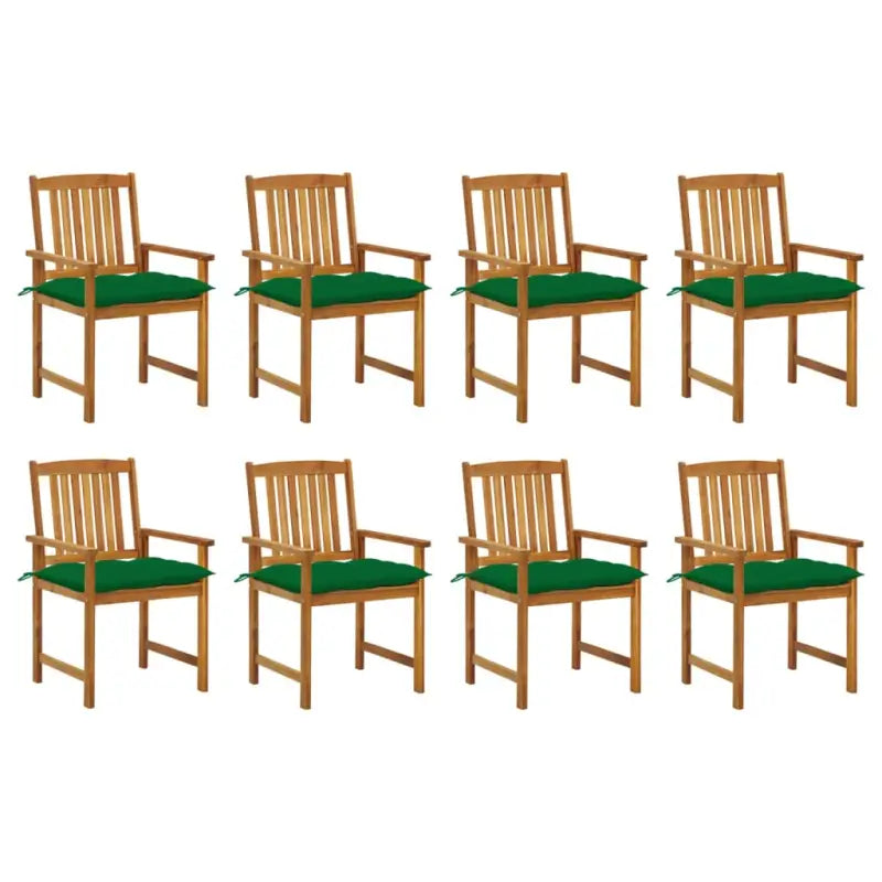 Massief acaciahout tuinstoelen voor extra comfort in je buitenruimte - Groen / 8 - Tuinstoelen