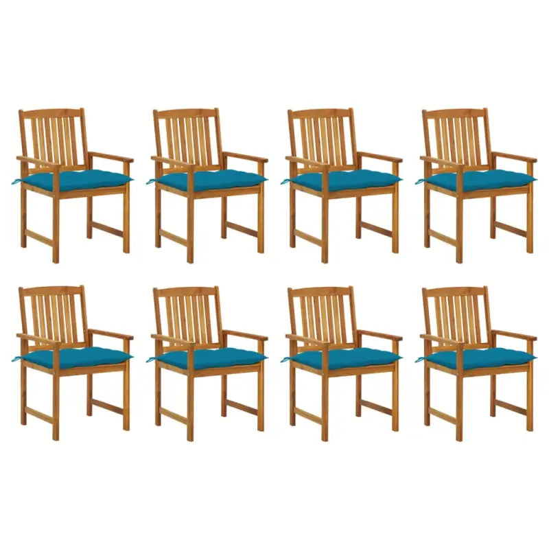 Massief acaciahout tuinstoelen voor extra comfort in je buitenruimte - Blauw / 8 - Tuinstoelen
