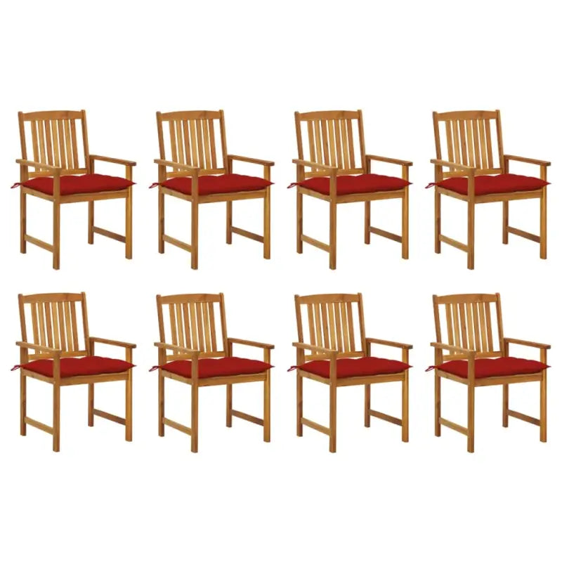 Massief acaciahout tuinstoelen voor extra comfort in je buitenruimte - Rood / 8 - Tuinstoelen