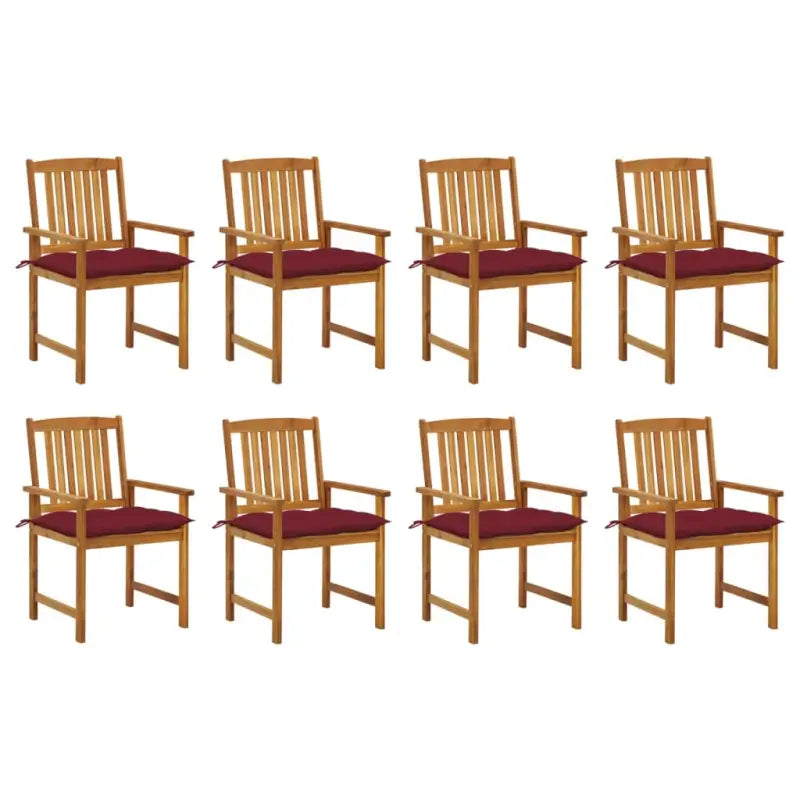 Massief acaciahout tuinstoelen voor extra comfort in je buitenruimte - Wijnrood / 8 - Tuinstoelen