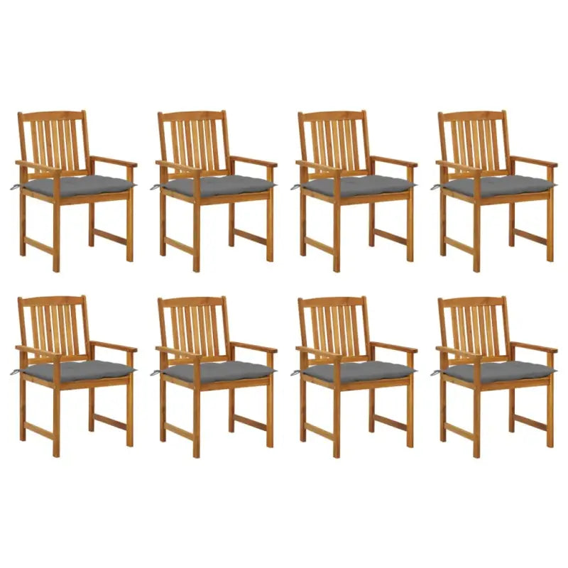 Massief acaciahout tuinstoelen voor extra comfort in je buitenruimte - Grijs / 8 - Tuinstoelen