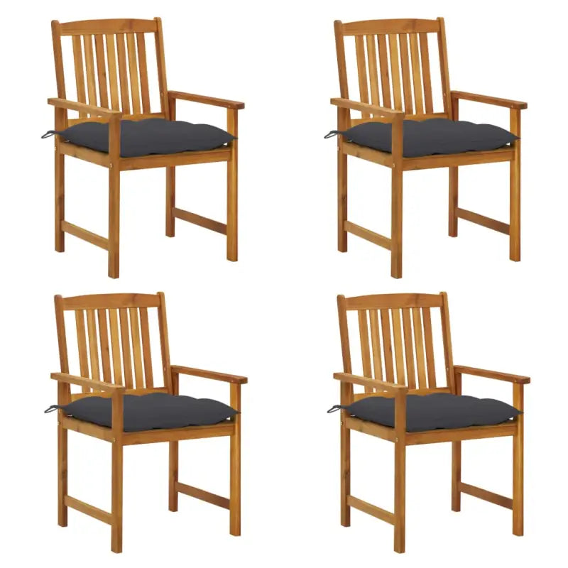Massief acaciahout tuinstoelen voor extra comfort in je buitenruimte - Antraciet / 4 - Tuinstoelen