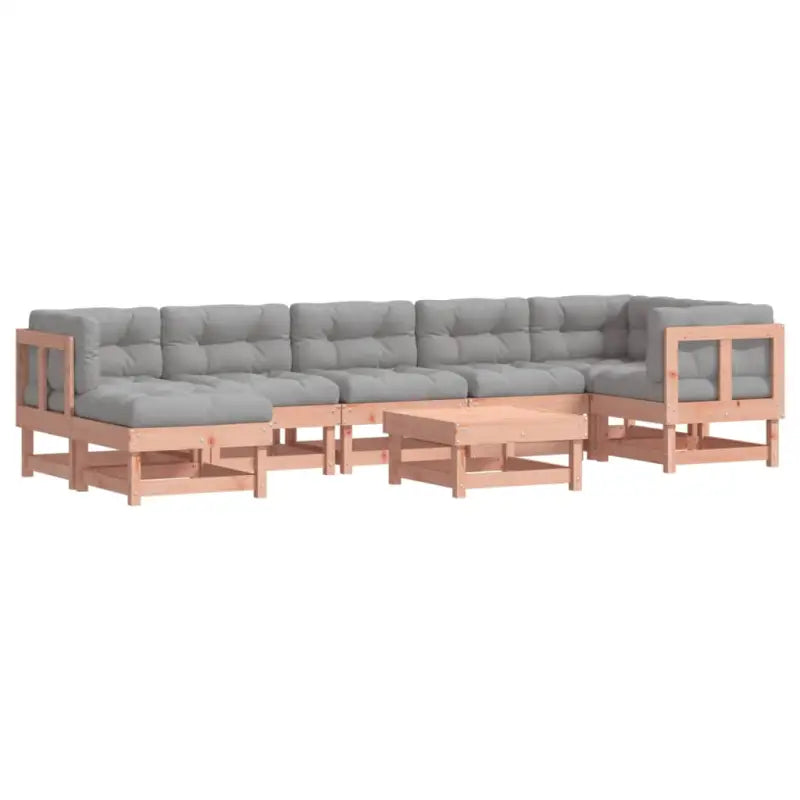 Massief Douglashout loungeset met voetenbank en salontafel voor in de tuin - Tuinsets
