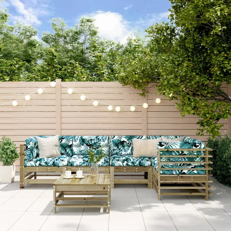 Massief Douglashout Loungeset voor in de Tuin met Zachte Kussens - Bruin - Tuinsets