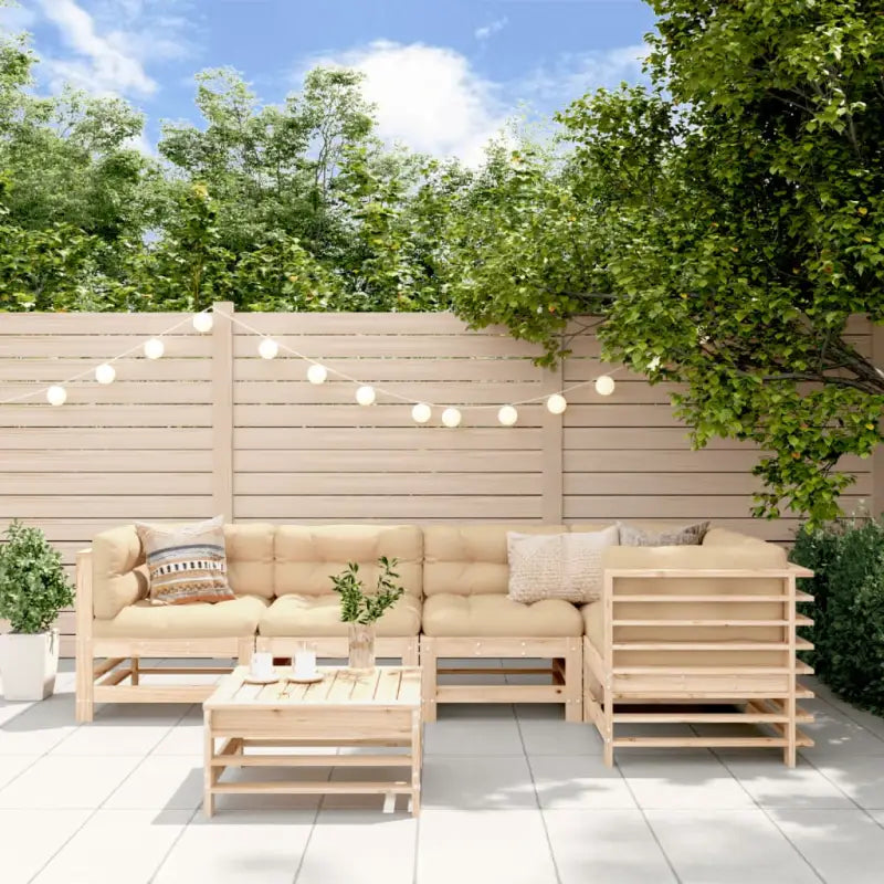 Massief Douglashout Loungeset voor in de Tuin met Zachte Kussens - Natuurlijk grenenhout - Tuinsets