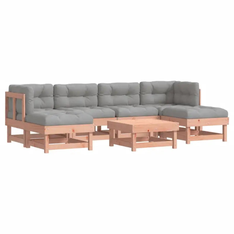 Massief Douglashout tuin loungeset met zachte kussens en gelakt ontwerp - Tuinsets