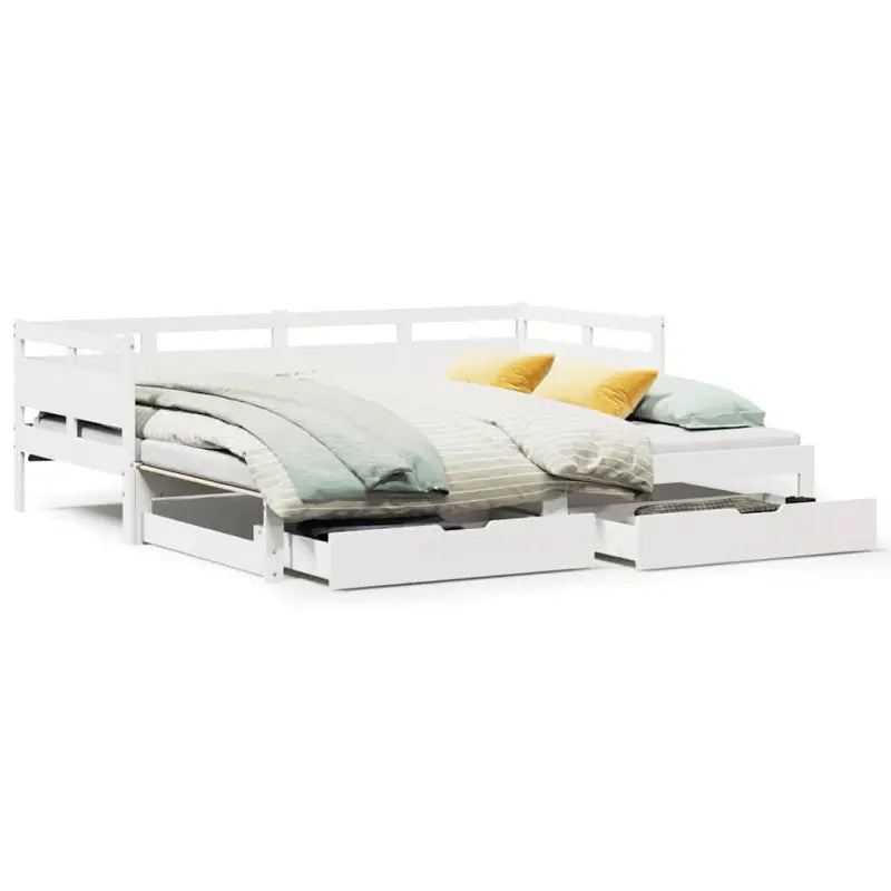 Massief Grenenhout 2-in-1 Slaapbank met Onderschuifbed - Bedden & bedframes