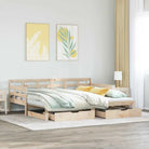 Massief Grenenhout 2-in-1 Slaapbank met Onderschuifbed - Naturel / 80 x 200 cm - Bedden & bedframes