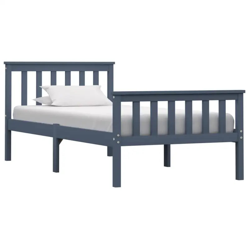 Massief grenenhout bed met multiplex lattenbodem voor moderne slaapkamers - Grijs / 100 x 200 cm - Bedden & bedframes