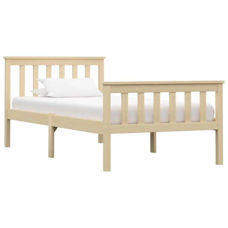 Massief grenenhout bed met multiplex lattenbodem voor moderne slaapkamers - Lichthout / 100 x 200 cm - Bedden &