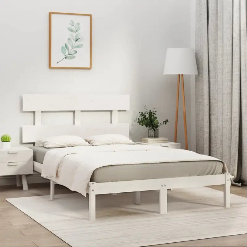 Massief grenenhout bedframe met tijdloos ontwerp voor je slaapkamer - Wit / 180 x 200 cm - Bedden & bedframes