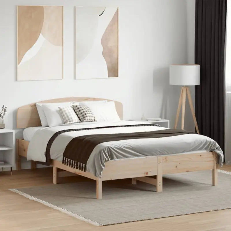 Massief Grenenhout Bedframe met Uitstekende Ondersteuning - Naturel / 120 x 190 cm - Bedden & bedframes