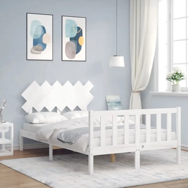 Massief Grenenhout Bedframe voor een comfortabele en stijlvolle slaapkamer - Wit / 120 x 200 cm - Bedden & bedframes