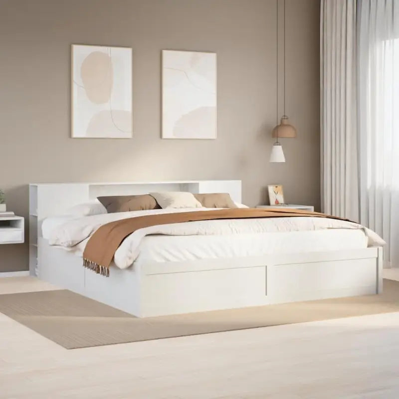 Massief grenenhout bedframe voor een goede nachtrust en decoratie - Wit / 180 x 200 cm - Bedden & bedframes