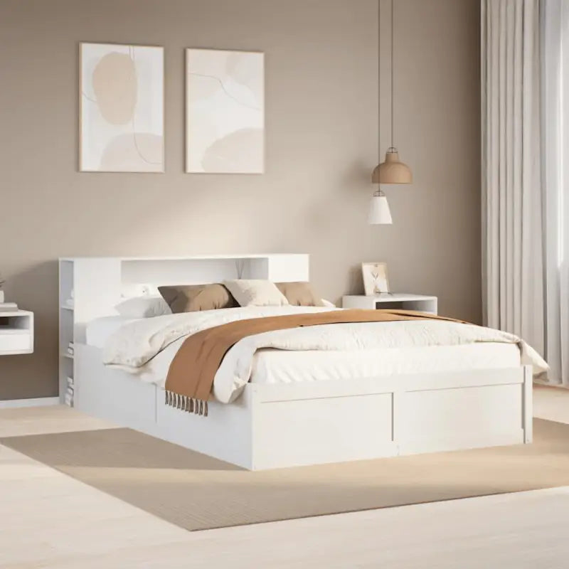 Massief grenenhout bedframe voor een goede nachtrust en decoratie - Wit / 140 x 200 cm - Bedden & bedframes