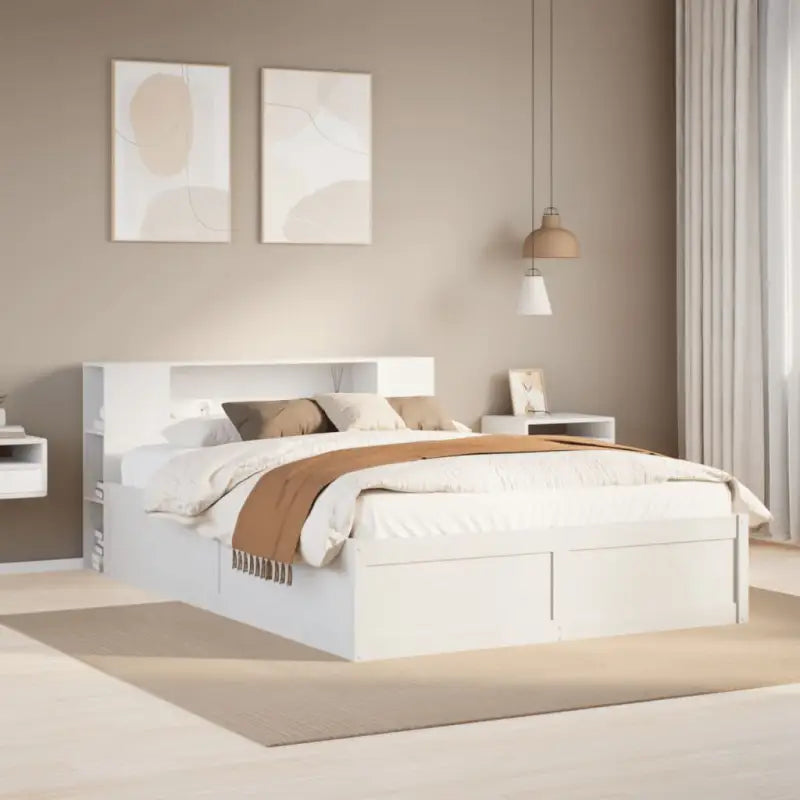 Massief grenenhout bedframe voor een goede nachtrust en decoratie - Wit / 150 x 200 cm - Bedden & bedframes