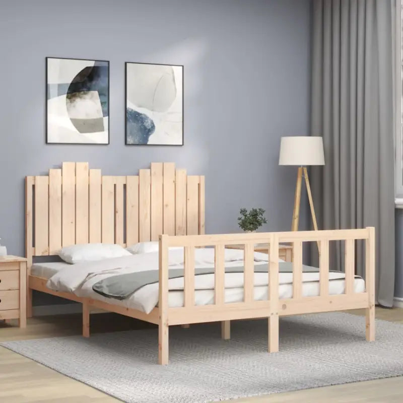 Massief grenenhout bedframe voor een goede nachtrust en natuurlijk interieur - Naturel / 135 x 190 cm - Bedden &