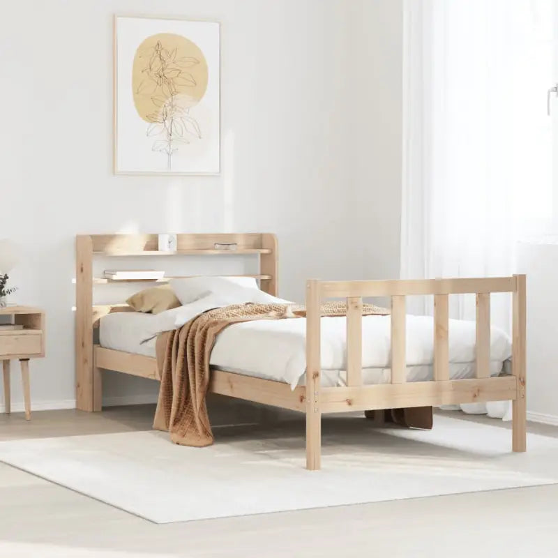 Massief Grenenhout bedframe voor een goede nachtrust en natuurlijke uitstraling - Naturel / 90 x 190 cm - Bedden &