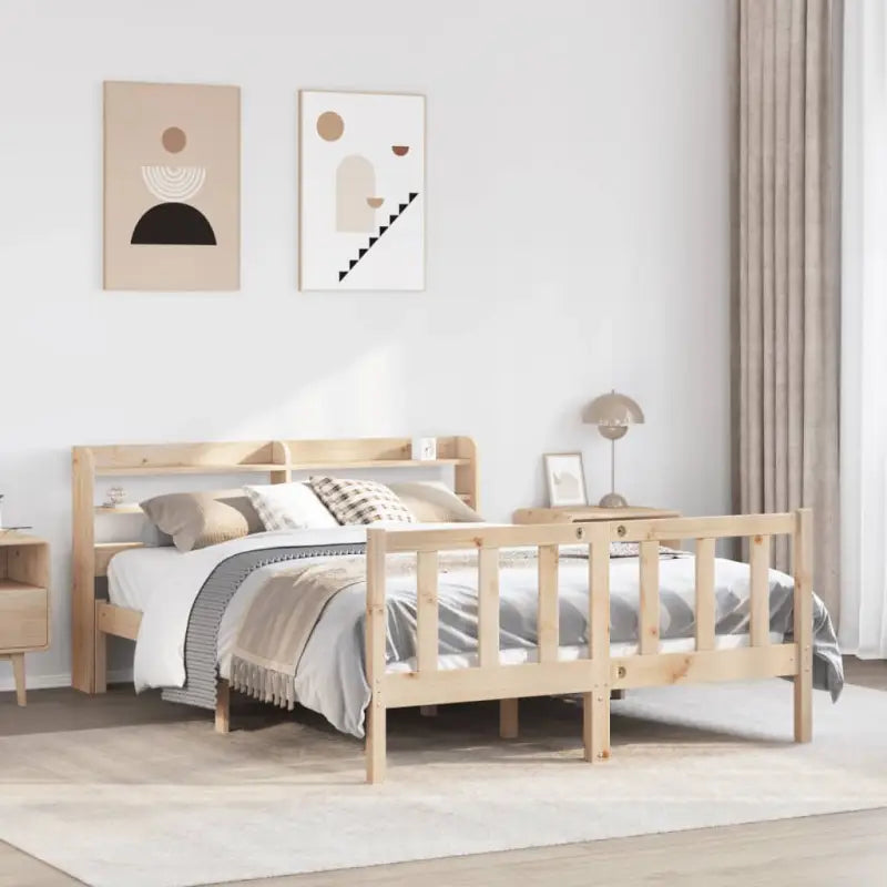 Massief Grenenhout bedframe voor een goede nachtrust en natuurlijke uitstraling - Naturel / 160 x 200 cm - Bedden &