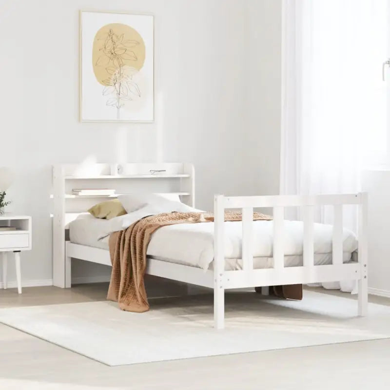 Massief Grenenhout bedframe voor een goede nachtrust en natuurlijke uitstraling - Wit / 75 x 190 cm - Bedden & bedframes