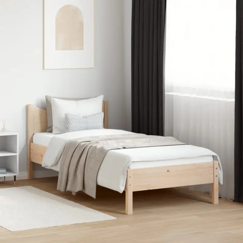Massief grenenhout bedframe voor een moderne slaapkamer en uitstekende ondersteuning - Naturel / 90 x 200 cm - Bedden &