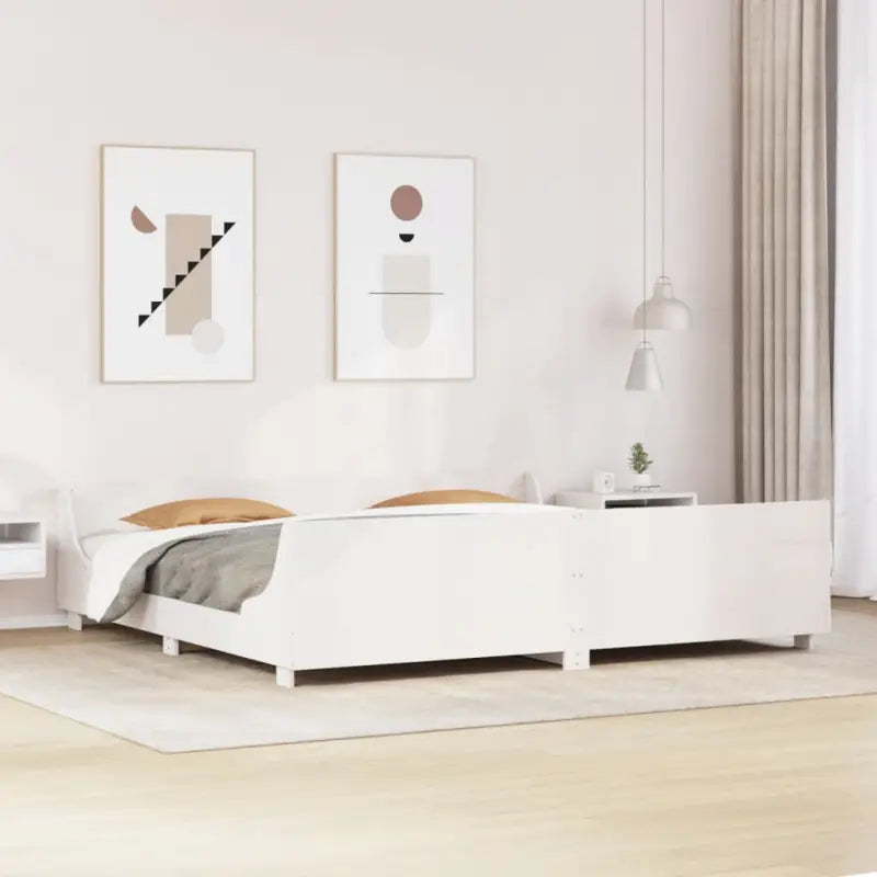 Massief grenenhout bedframe voor een moderne slaapkamer uitstraling - Wit / 180 x 200 cm - Bedden & bedframes