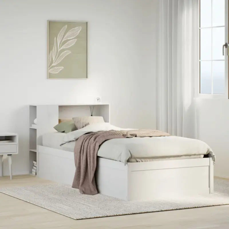 Massief grenenhout bedframe voor een natuurlijke en comfortabele slaapkamer - Wit / 90 x 190 cm - Bedden & bedframes