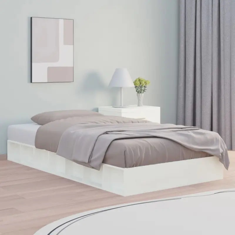 Massief Grenenhout Bedframe voor een Natuurlijke en Decoratieve Slaapruimte - Wit / 90 x 200 cm - Bedden & bedframes