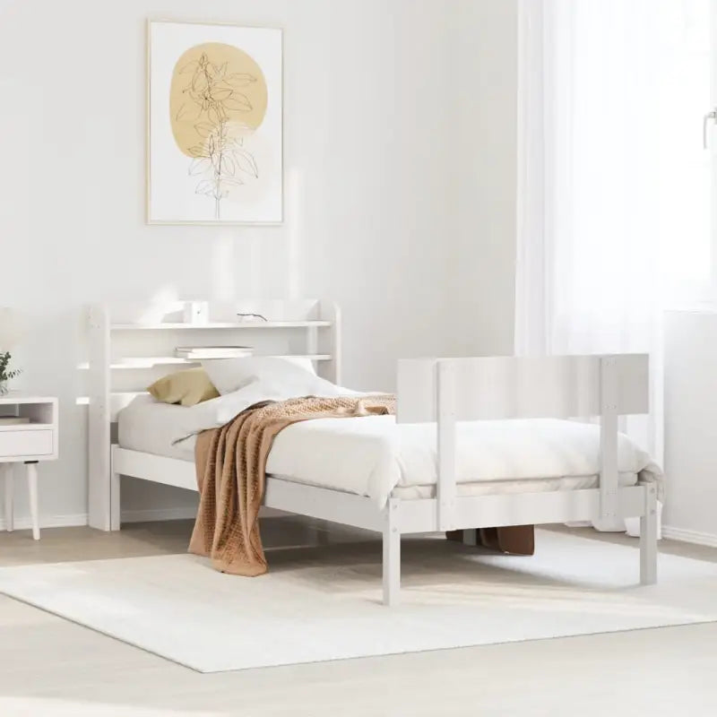 Massief Grenenhout Bedframe voor een Natuurlijke en Decoratieve Slaapkamer - Wit / 90 x 200 cm - Bedden & bedframes