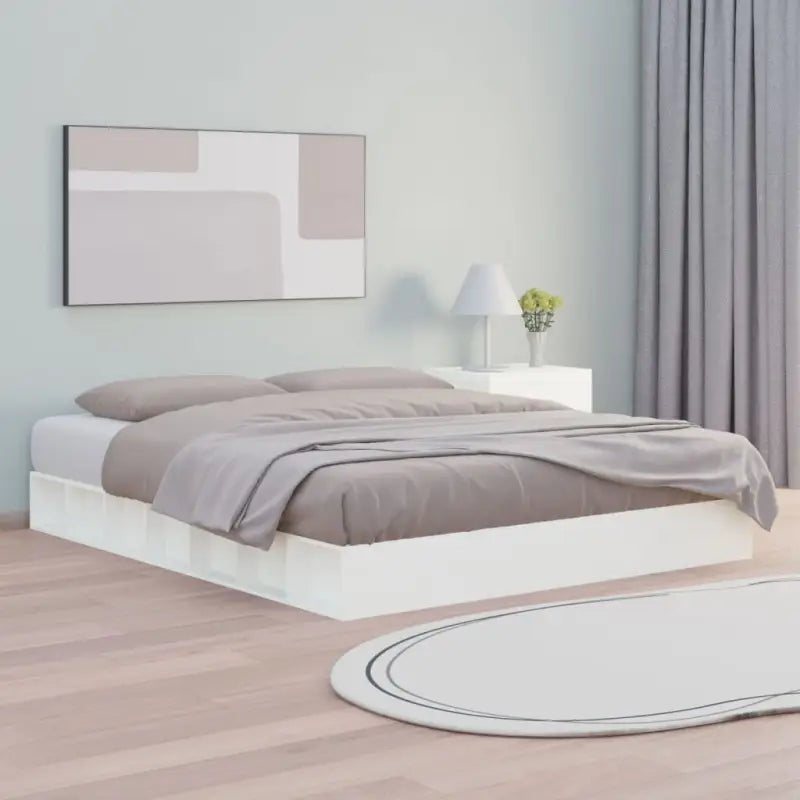 Massief Grenenhout Bedframe voor een Natuurlijke en Decoratieve Slaapruimte - Wit / 160 x 200 cm - Bedden & bedframes