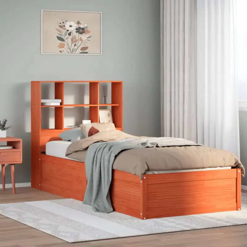 Massief Grenenhout Bedframe voor een Natuurstenen Slaapruimte - Wasbruin / 90 x 190 cm - Bedden & bedframes