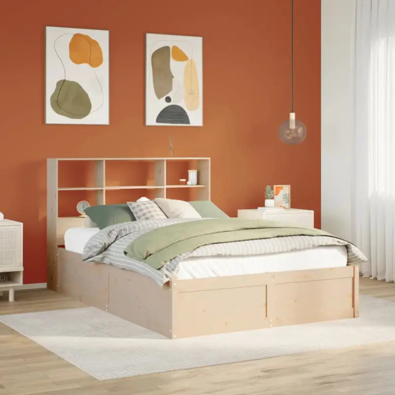 Massief Grenenhout Bedframe voor een Natuurstenen Slaapruimte - Naturel / 140 x 200 cm - Bedden & bedframes