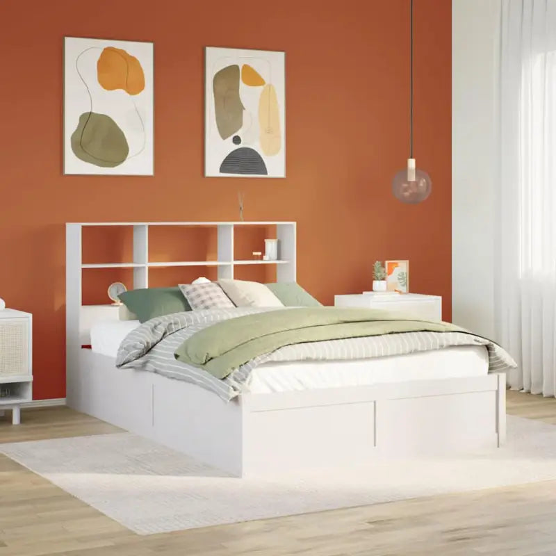 Massief Grenenhout Bedframe voor een Natuurstenen Slaapruimte - Wit / 160 x 200 cm - Bedden & bedframes
