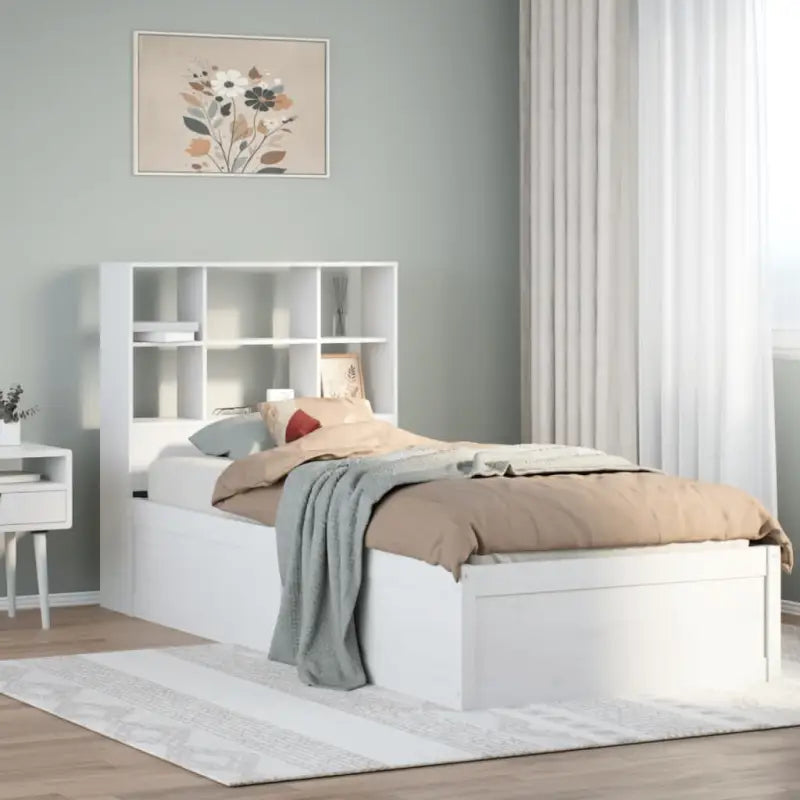 Massief Grenenhout Bedframe voor een Natuurstenen Slaapruimte - Wit / 90 x 190 cm - Bedden & bedframes