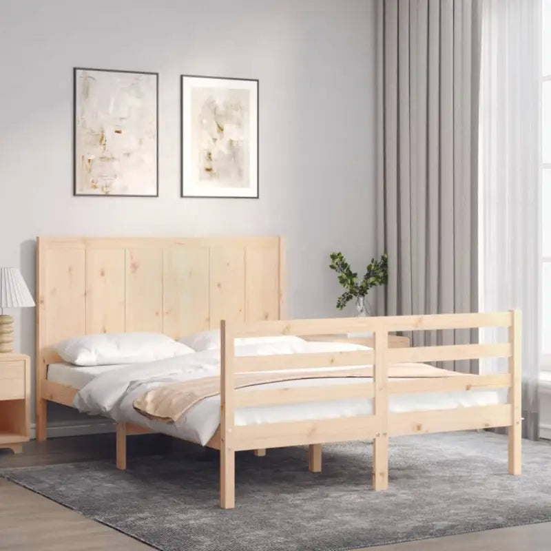 Massief Grenenhout Bedframe voor een Praktisch en Natuurlijk Interieur - Naturel / 140 x 200 cm - Bedden & bedframes