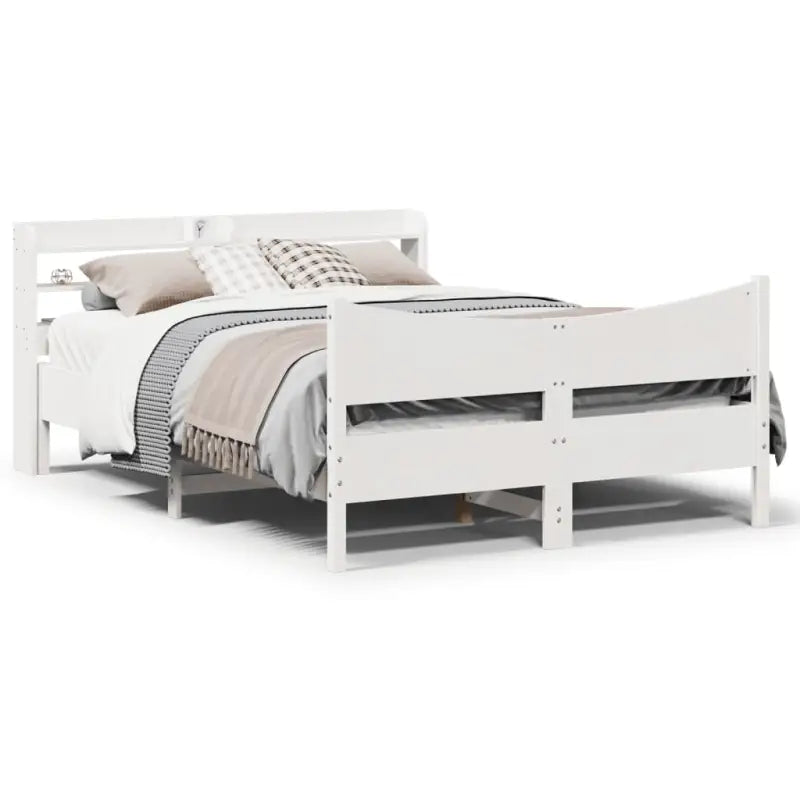 Massief grenenhout bedframe voor een stabiele en duurzame slaapkamer - Wit / 120 x 200 cm - Bedden & bedframes