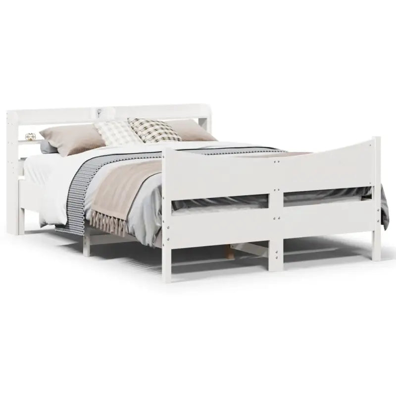 Massief grenenhout bedframe voor een stabiele en duurzame slaapkamer - Wit / 135 x 190 cm - Bedden & bedframes