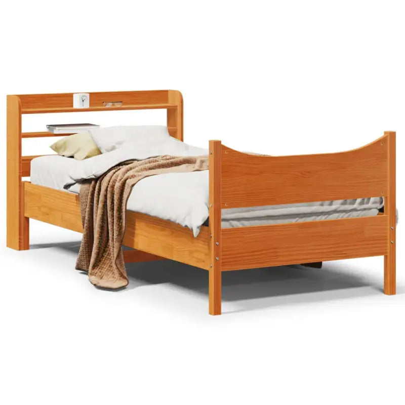 Massief grenenhout bedframe voor een stabiele en duurzame slaapkamer - Wasbruin / 75 x 190 cm - Bedden & bedframes