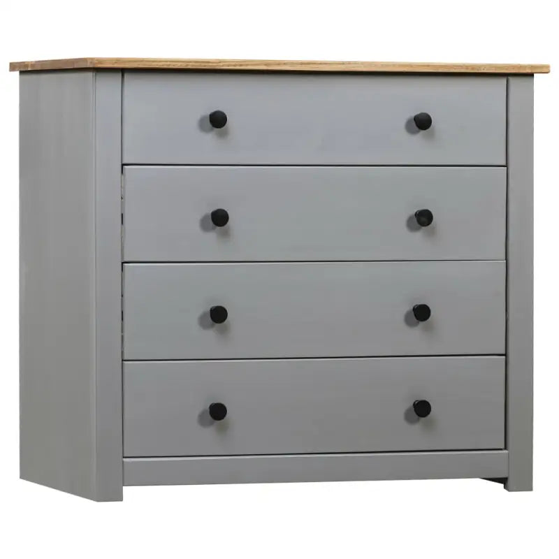 Massief Grenenhout Bijzetkast voor Decoratie en Praktisch Gebruik - Grijs en hout / 1 - Dressoirs & buffetkasten