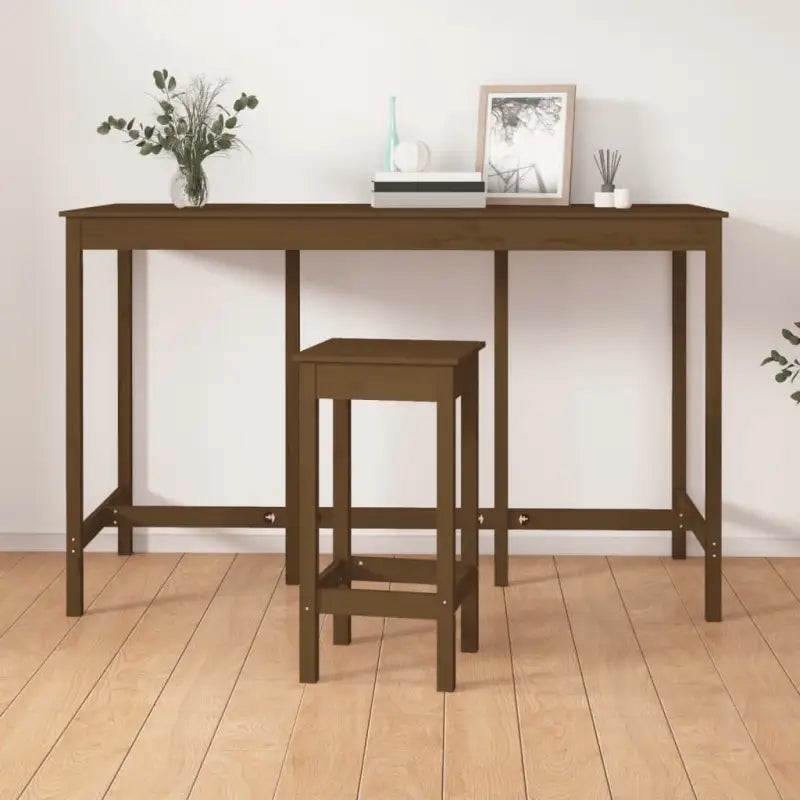 Massief Grenenhout Eettafel voor wijn en bijeenkomsten - Honingbruin / 180 x 80 x 110 cm / 1 - Eettafels