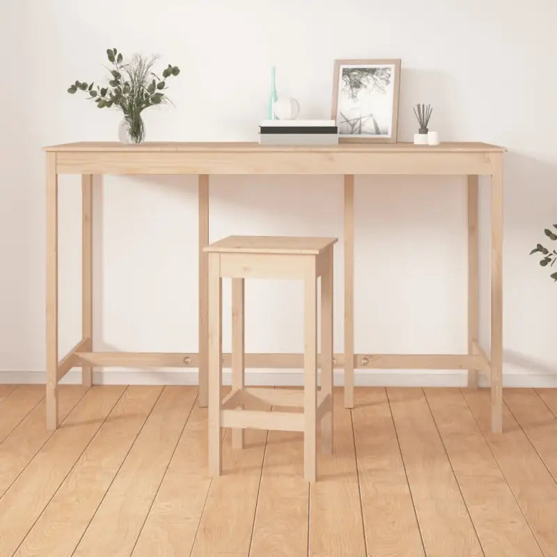 Massief Grenenhout Eettafel voor wijn en bijeenkomsten - Naturel / 180 x 80 x 110 cm / 1 - Eettafels