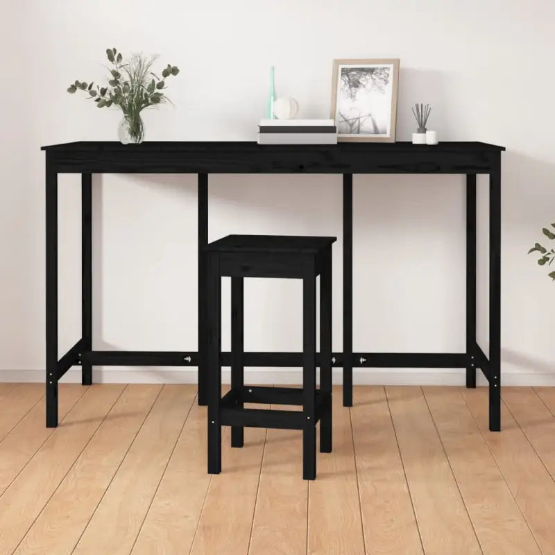 Massief Grenenhout Eettafel voor wijn en bijeenkomsten - Zwart / 180 x 80 x 110 cm / 1 - Eettafels