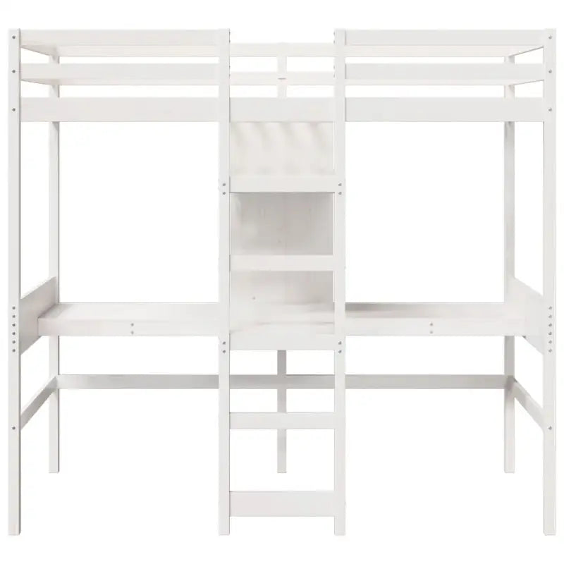 Massief Grenenhout Hoogslaper met Bureau Ideale Keuze voor Beperkte Ruimte - Bedden & bedframes