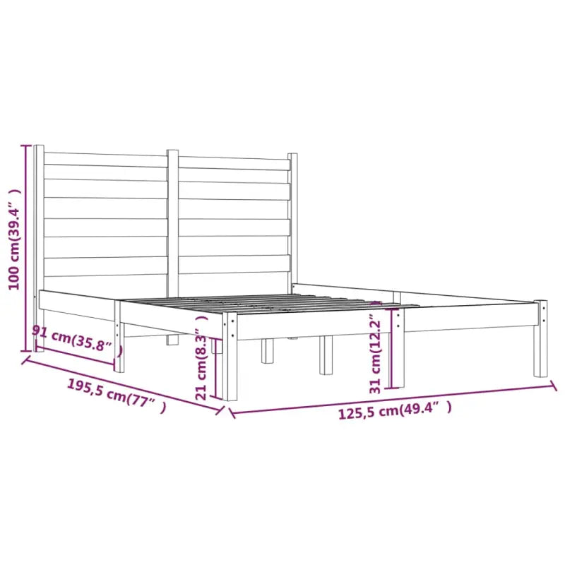 Massief grenenhout houten bedframe met aanvullende ondersteuning - Bedden & bedframes