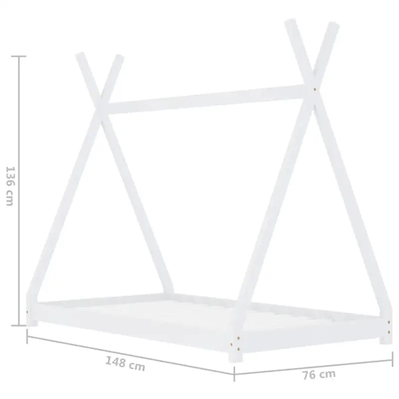 Massief Grenenhout Kinderen Jonger Bedframe met Tipi Design - Peuter- & kinderbedden